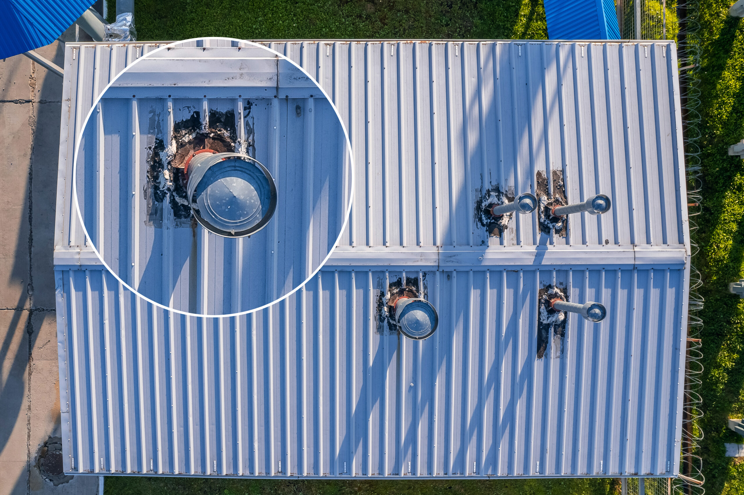 Industrial application of drone, Industry survey of roof building structures factory
